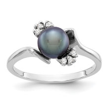 Pearl Ring High Quality Black Pearl Ring in Silver Jewelry